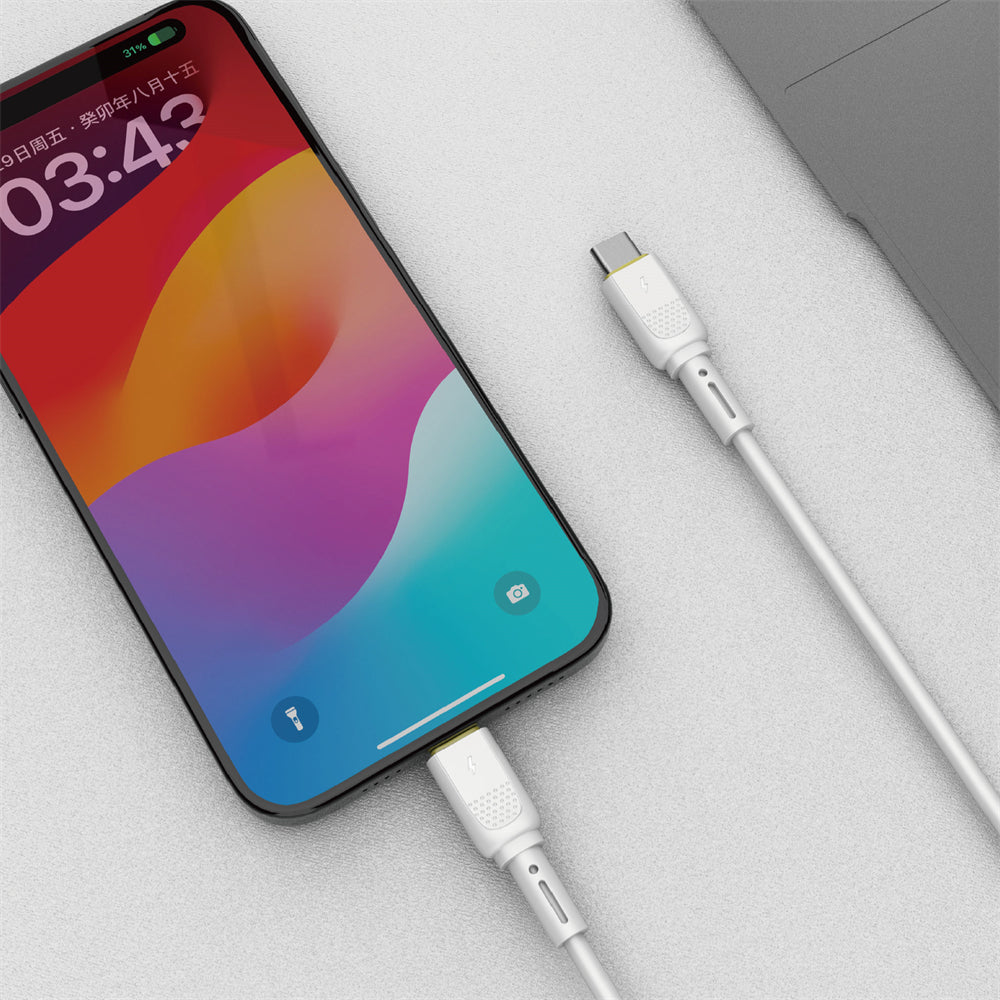USB-C data- og ladekabel - USB-C WiWu Wi-C034, 60W, 1.2m, Hvit