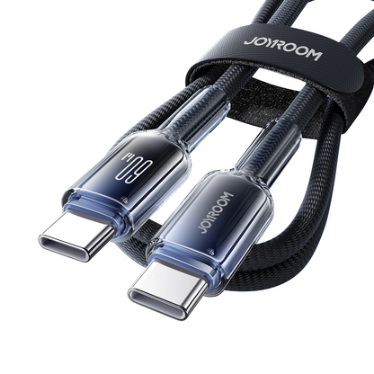 USB-C data- og ladekabel - USB-C Joyroom S-A42, 60W, 1.2m, Svart