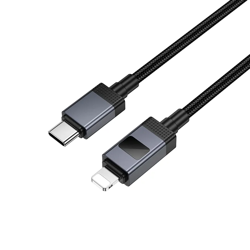 USB-C til Lightning Data- og Ladekabel HOCO X118 Display, 27W, 1m, Svart