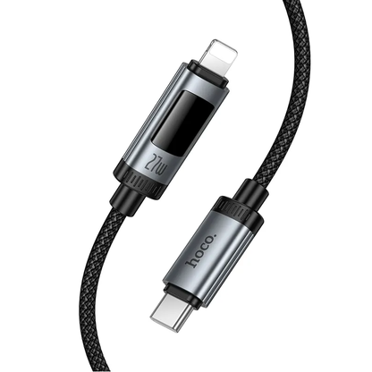 USB-C - Lightning Data- og Ladekabel HOCO Display U148, 27W, 1.2m, Svart