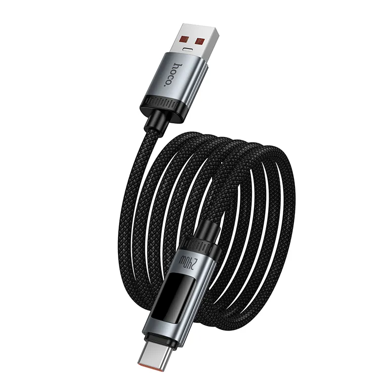 USB-A - USB-C HOCO Display U148 data- og ladekabel, 100W, 1.2m, Svart