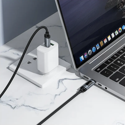 USB-C til USB-C data- og ladekabel HOCO Display U148, 240W, 1.2m, Svart
