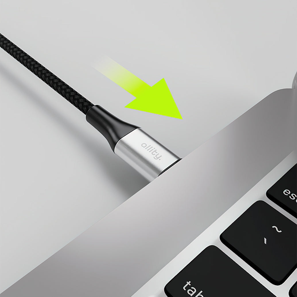 USB-C til USB-C data- og ladekabel Allity. AUC-01, 100W, 1m, Svart