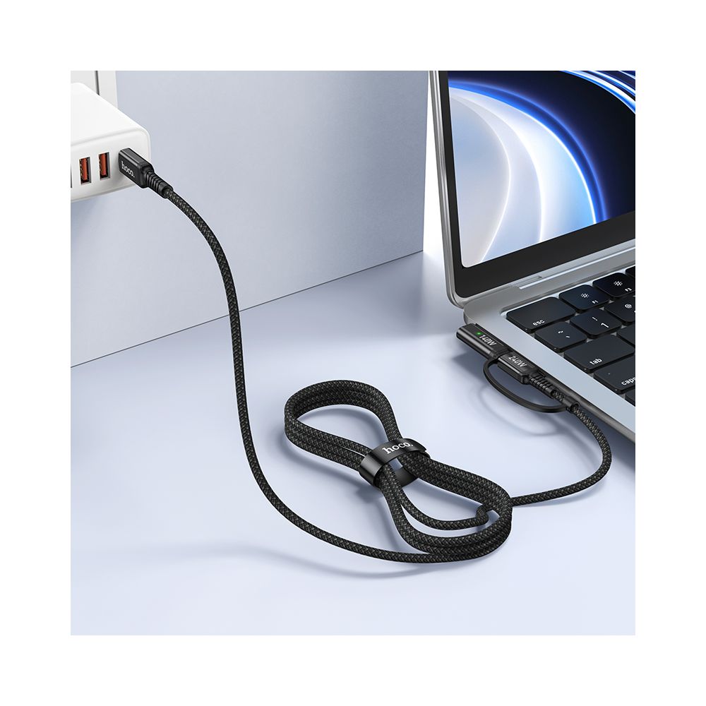 Ladekabel HOCO U142, USB-C - USB-C / MagSafe 3, 240W, 1.8m, Svart