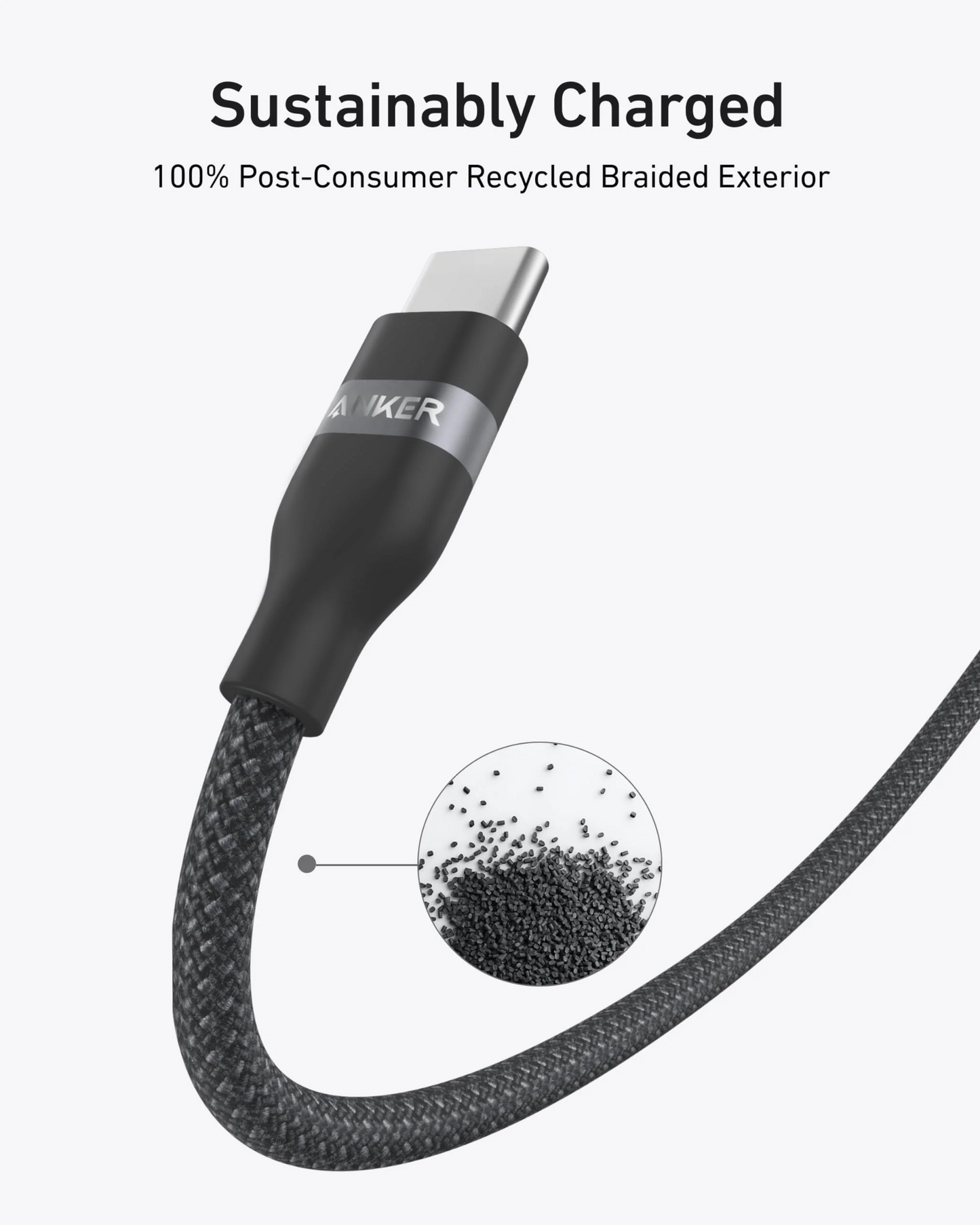 USB-C til USB-C Anker data- og ladekabel, 240W, 1.8m, Svart A82E2H12