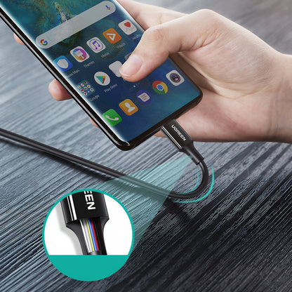 USB-C til USB-C data- og ladekabel UGREEN US300, 100W, 2m, Hvit