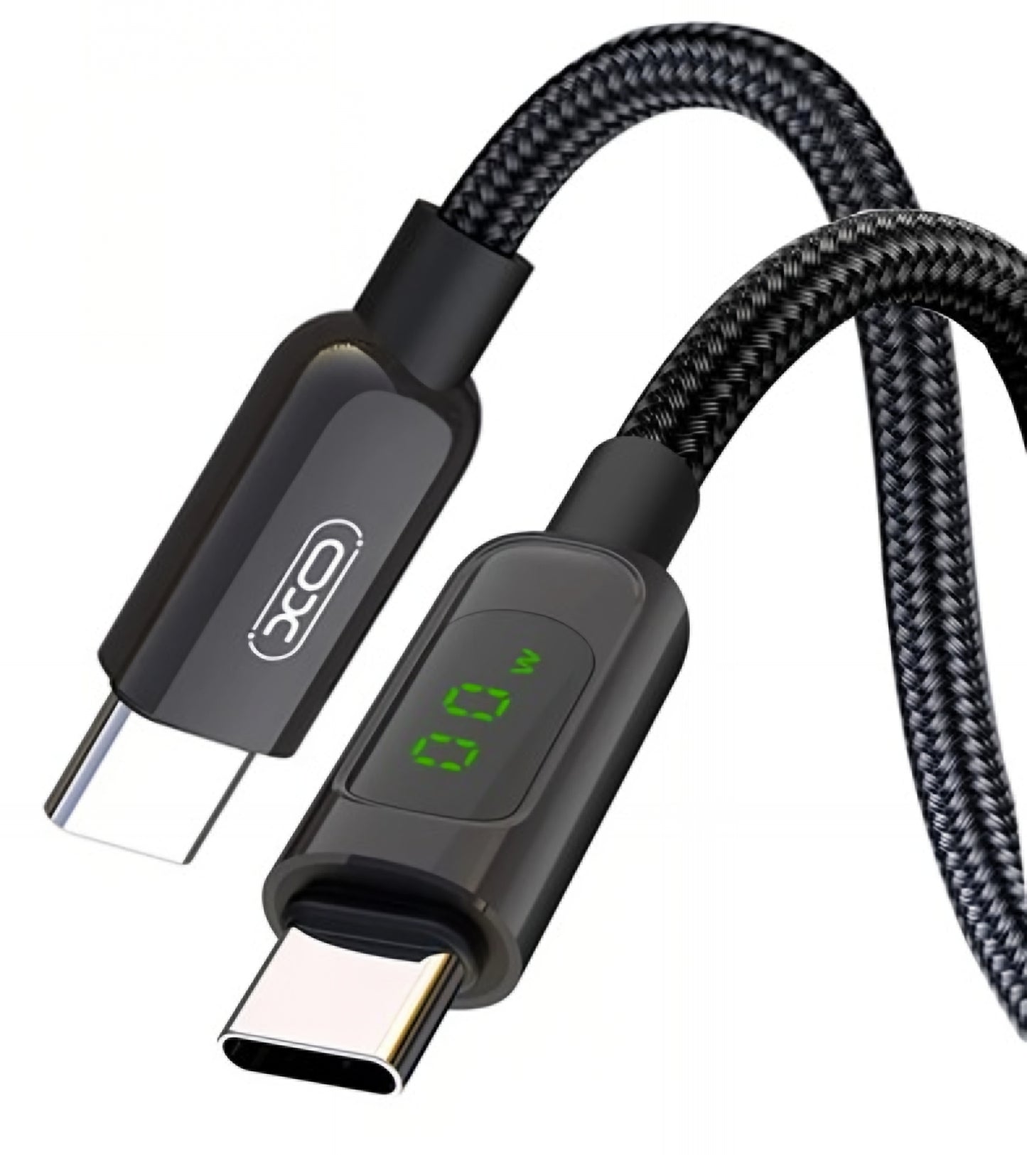 USB-C data- og ladekabel - USB-C XO Design NB-Q203B Display, 60W, 1m, Svart