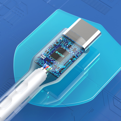 Data- og ladekabel USB-A - USB-C BWOO X172C, 60W, 1m, Hvit