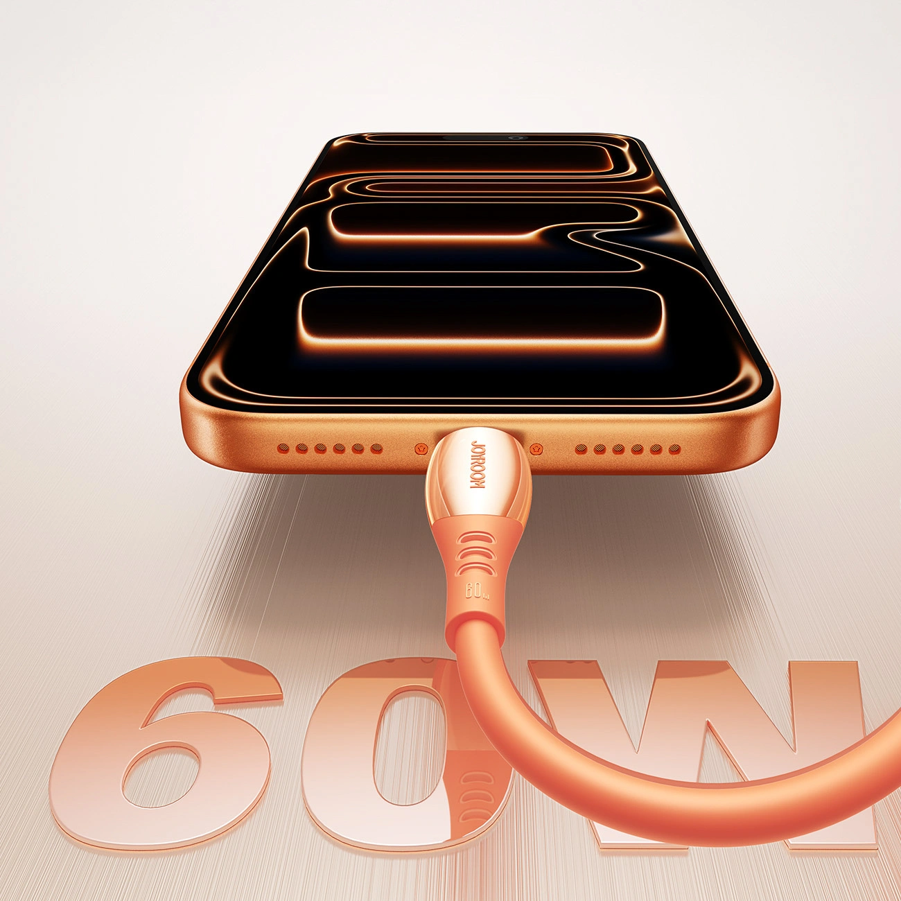 USB-C til USB-C data- og ladekabel Joyroom S-A59 Vibrant, 60W, 1.2m, Oransje