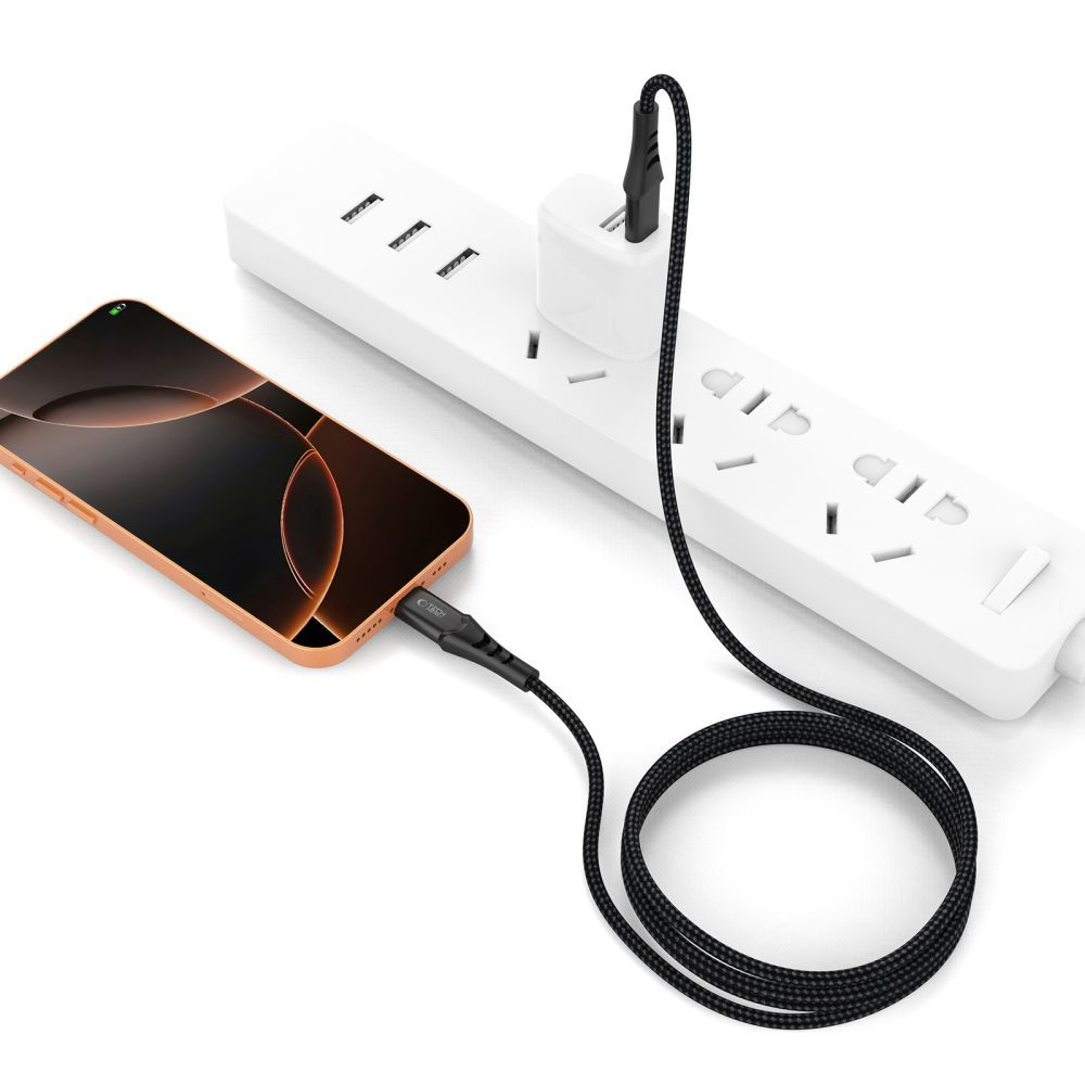 USB-C Data- og ladekabel - USB-C Tech-Protect UB11T Ultraboost, 240W, 1m, Svart