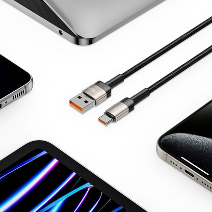 USB-A til USB-C data- og ladekabel Tech-Protect Ultraboost EVO, 100W, 1m, Sølv
