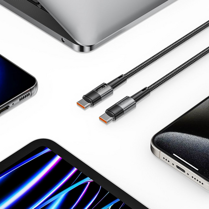USB-C Data- og ladekabel - USB-C Tech-Protect Ultraboost, 100W, 0,25m, Grå