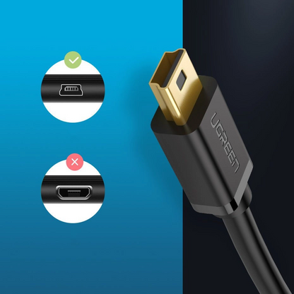 USB-A til miniUSB data- og ladekabel UGREEN US132, 3m, svart