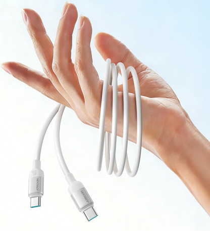 USB-C Data- og ladekabel - USB-C Joyroom S-A62 Lively, 60W, 1,2m, Hvit