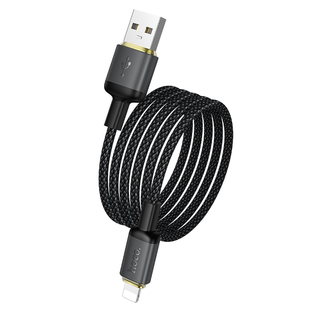 USB-A til Lightning data- og ladekabel HOCO X128 Benefit, 12W, 1m, svart