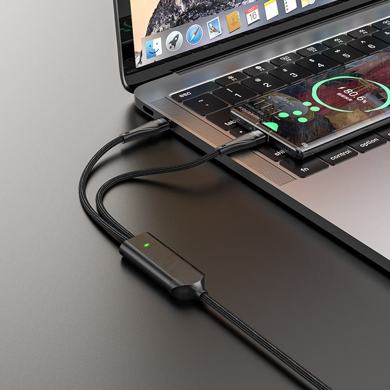 USB-C data- og ladekabel - USB-C HOCO U102 Super, 100 W, 1,2 m, svart