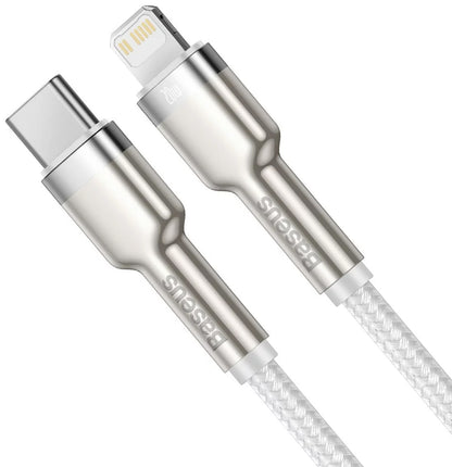 USB-C til Lightning Baseus Cafule Metal Series, 20W, 2m, Hvit CATLJK-B02
