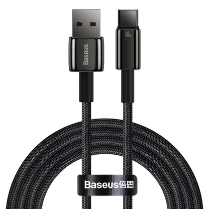 Baseus Tungsten Gold USB-A til USB-C data- og ladekabel, 100 W, 2 m, svart CAWJ00010101 