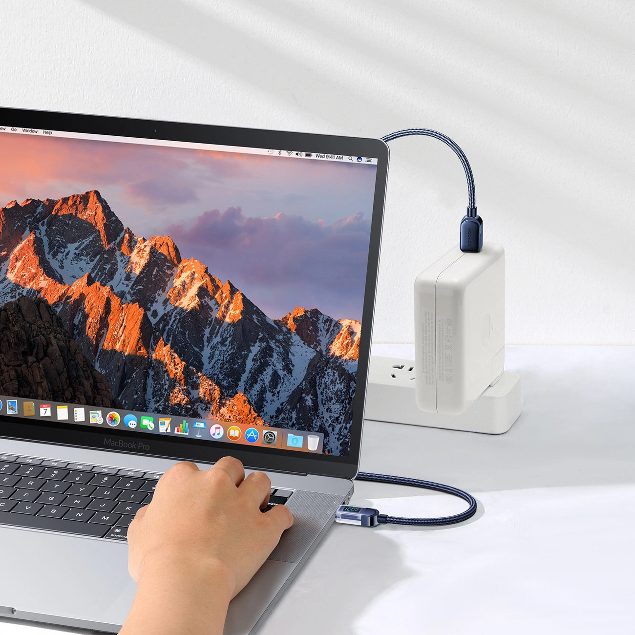 USB-C til USB-C data- og ladekabel Joyroom A4 Display, 100W, 1.2m, Blå