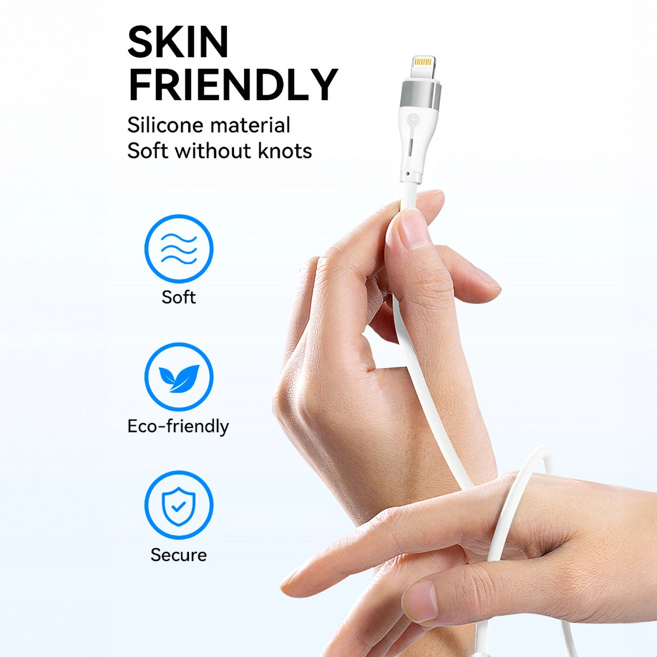 USB-C - Lightning Data- og Ladekabel WZK WSTCL1, 27W, 1m, Hvit