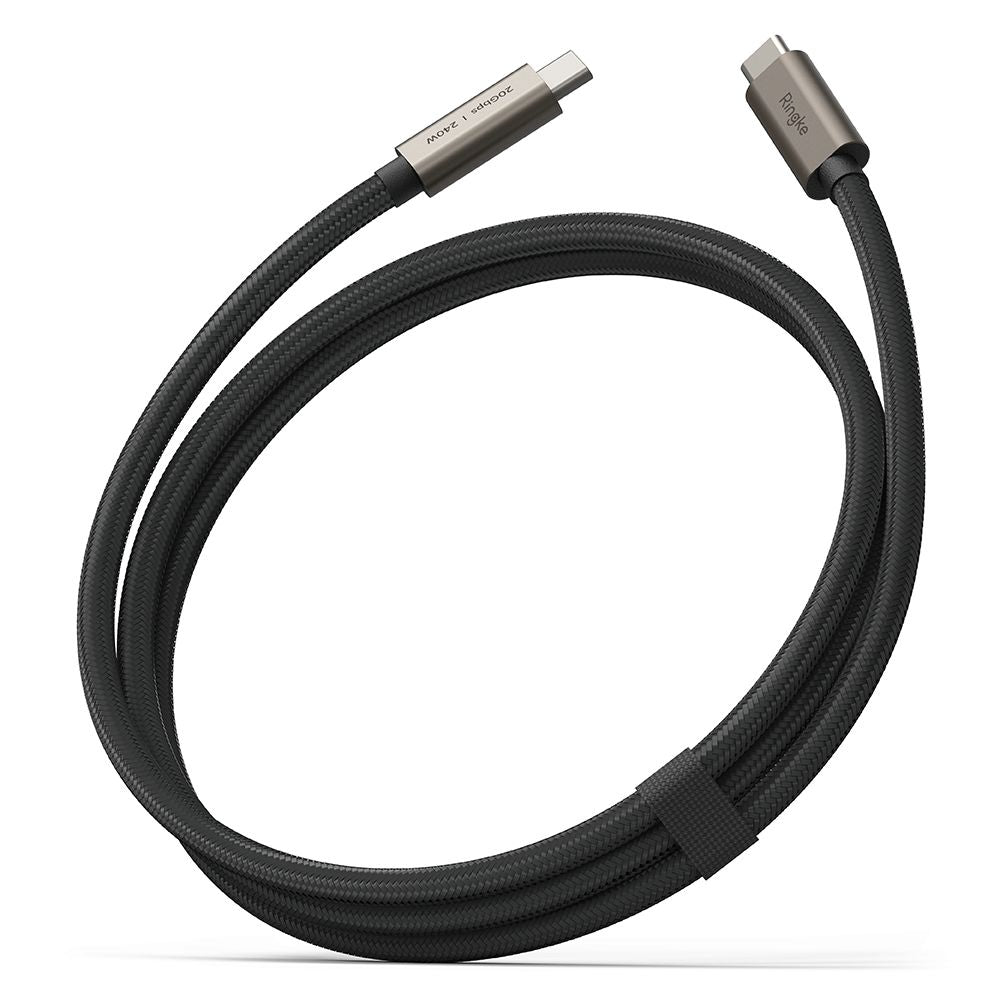 USB-C data- og ladekabel - USB-C Ringke 2X2, 240W, 1m, Svart