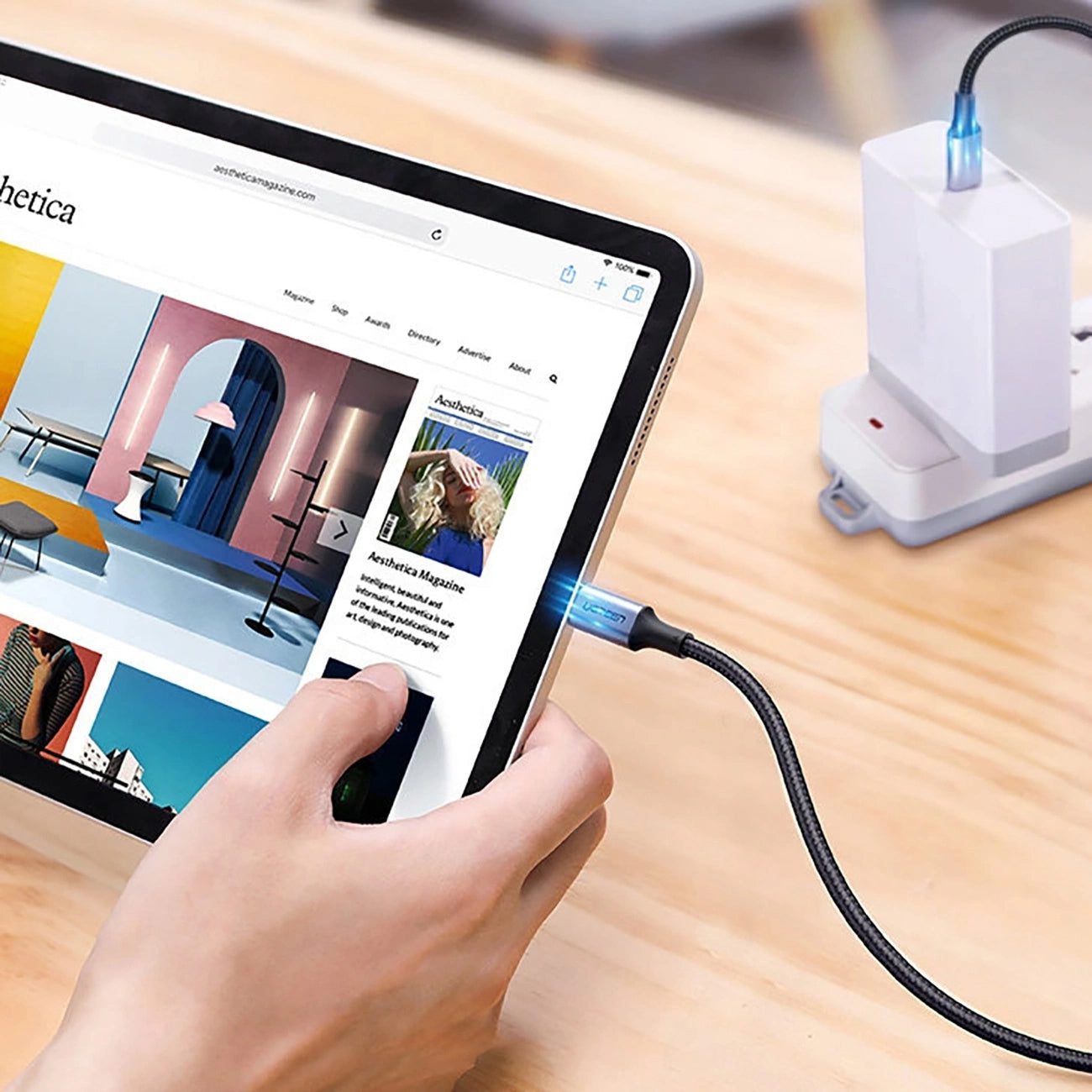 USB-C til USB-C data- og ladekabel UGREEN US316, 100W, 1.5m, Grå