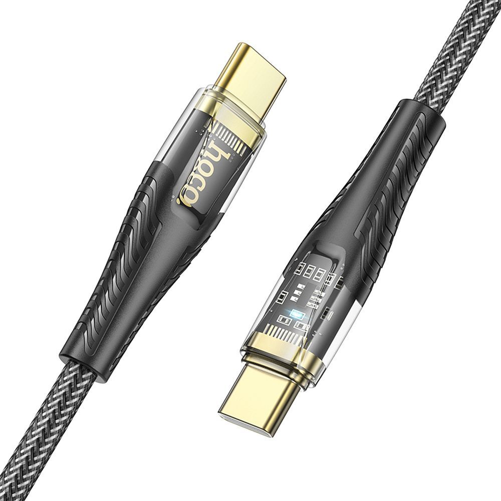 USB-C til USB-C data- og ladekabel HOCO U121, 60W, 1.2m, Svart