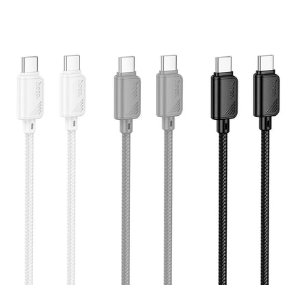 USB-C til USB-C data- og ladekabel HOCO X113, 60W, 1m, Svart