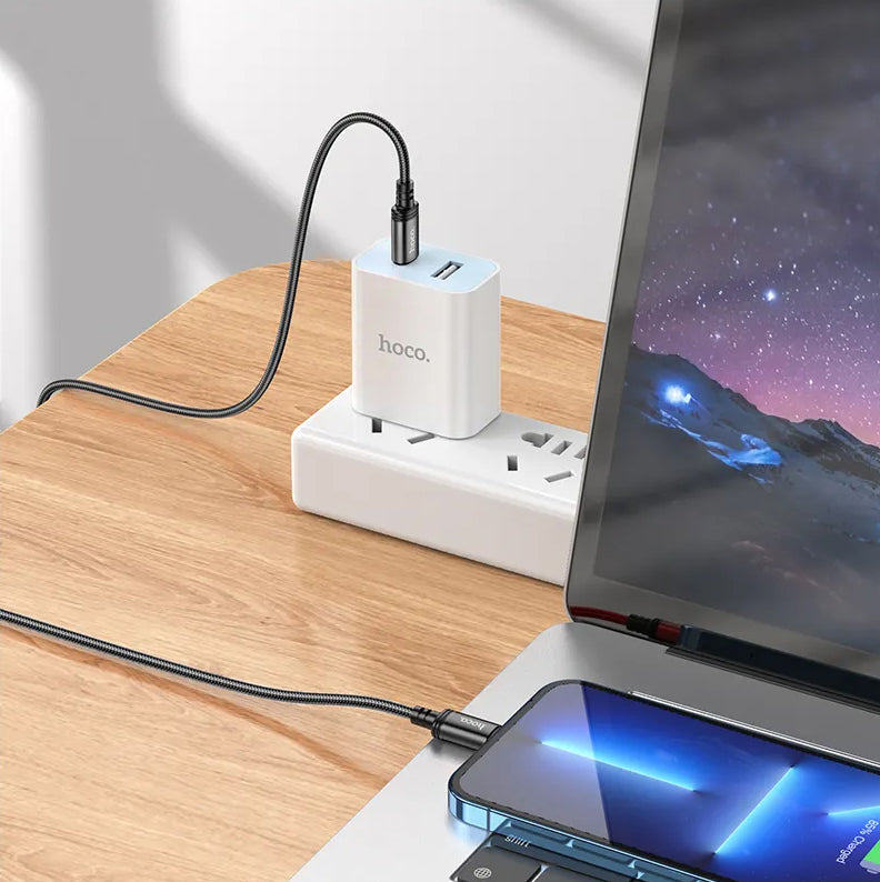 USB-C - Lightning Data- og Ladekabel HOCO X89, 27W, 2m, Svart