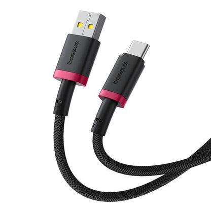 USB-A til USB-C Baseus Dura Series data- og ladekabel, 60W, 2m, Rød P10377802U01-03