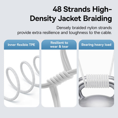 Data- og ladekabel USB-C - Lightning Baseus Gem, 20W, 1m, Hvit P10373001211-00