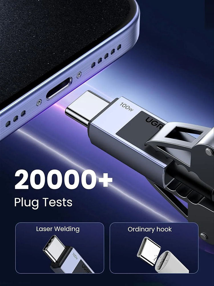 USB-C til USB-C data- og ladekabel UGREEN L512, 100W, 3m, Grå