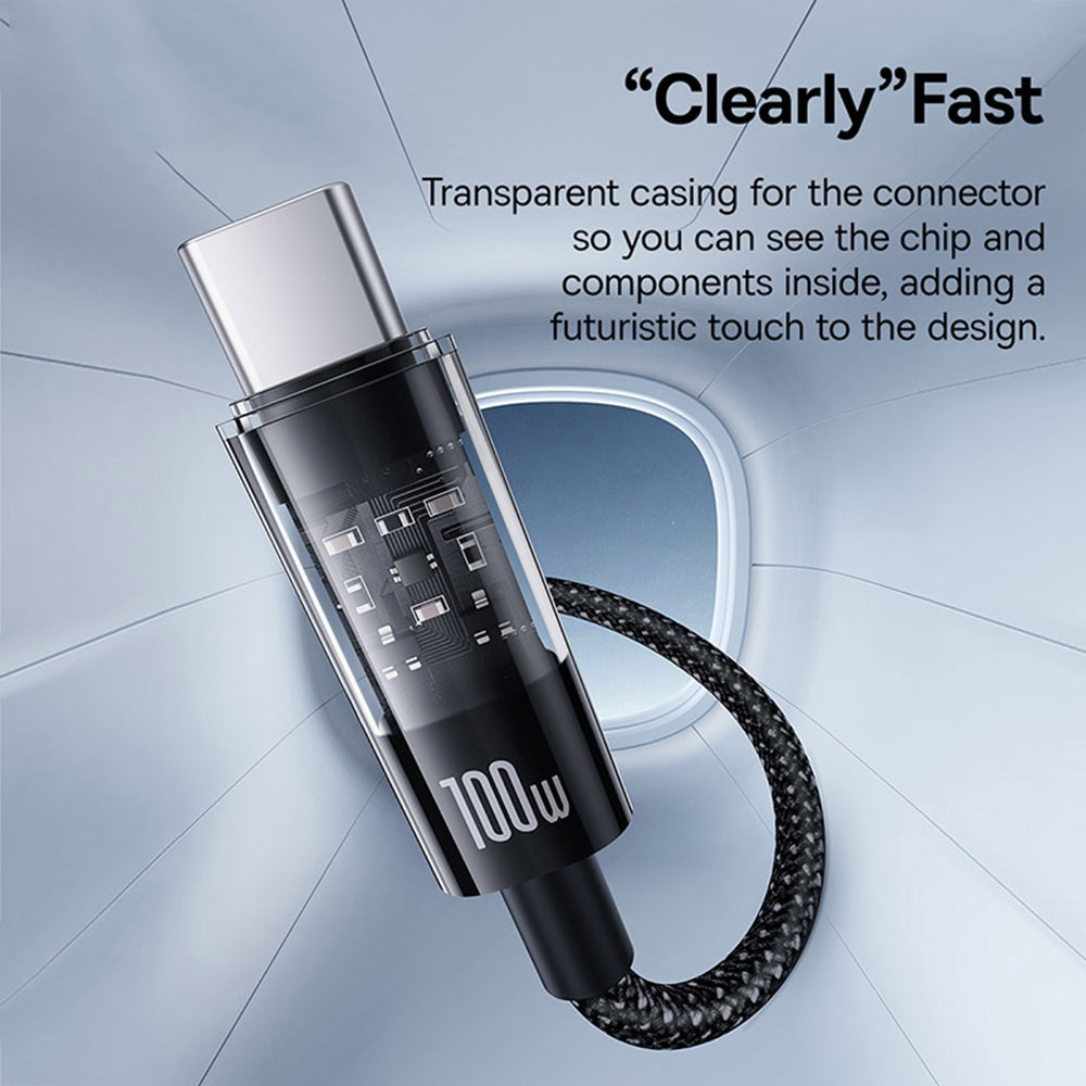 USB-A - USB-C Baseus Gem data- og ladekabel, 100W, 2m, Svart P10373002111-01