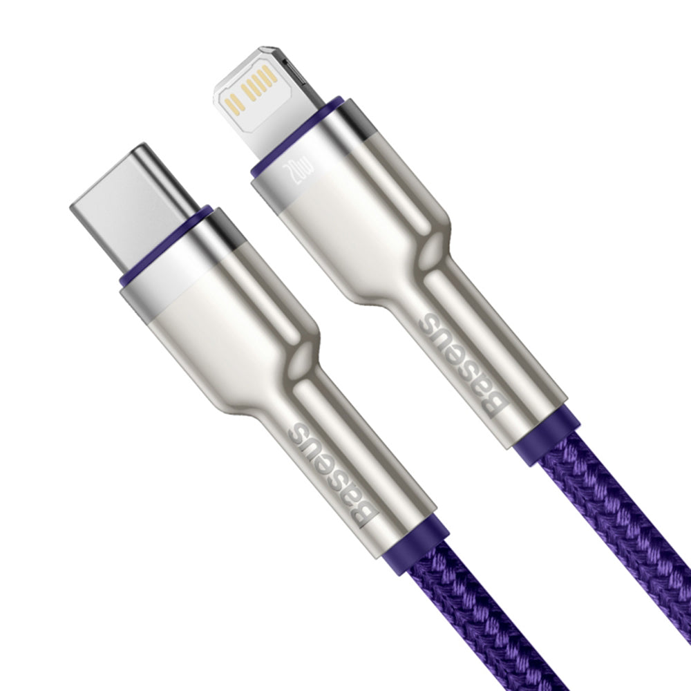 USB-C - Lightning Baseus Cafule Metal Series data- og ladekabel, 20W, 1m, Lilla CATLJK-A05