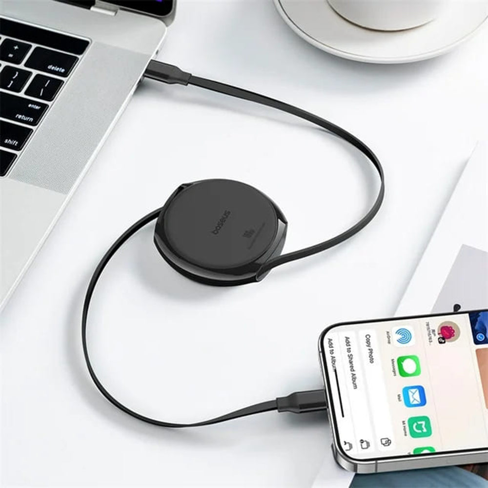 USB-C til USB-C Baseus Pathfinder Retractable data- og ladekabel, 100W, 1m, Svart P10368400111-00