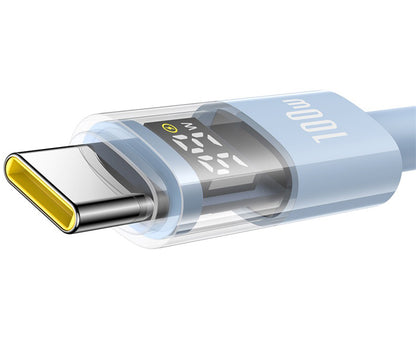 USB-A - USB-C Baseus Display 2 data- og ladekabel, 100W, 2m, Blå P10382701311-01