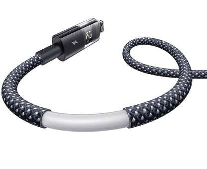USB-A - Lightning Baseus Display 2 data- og ladekabel, 18W, 2m, Svart P10382700121-01