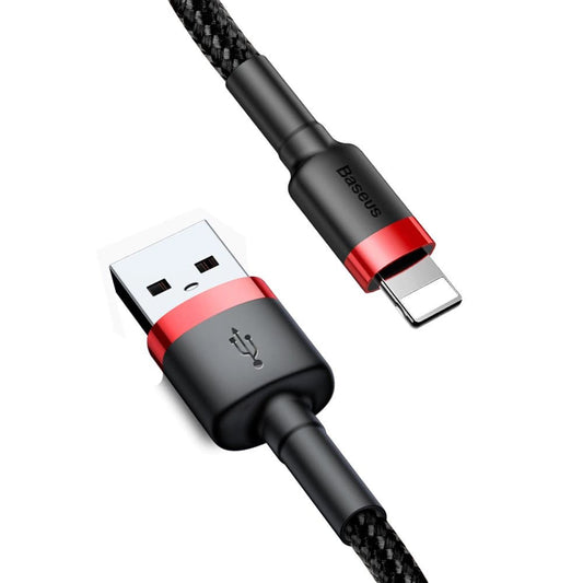 USB-A - Lightning Baseus Cafule data- og ladekabel, 18W, 3m, Rød CALKLF-R91
