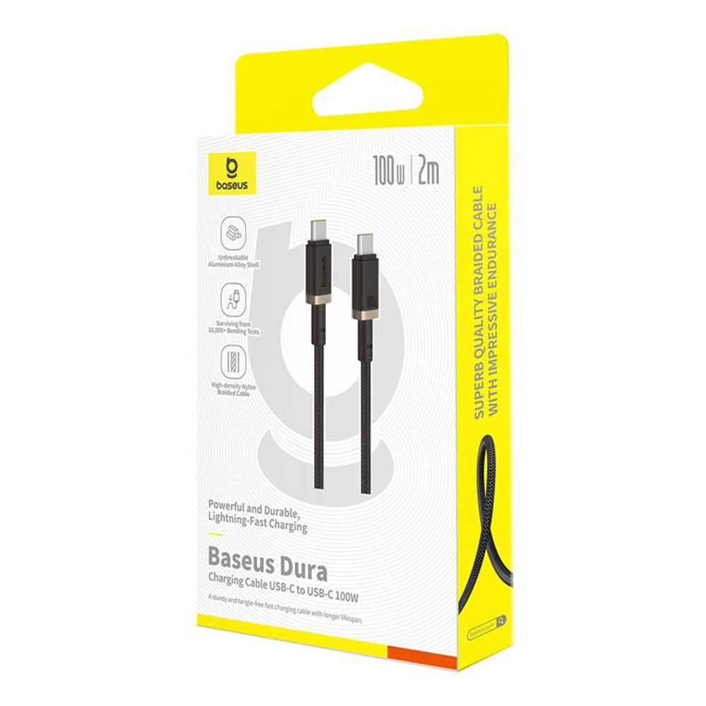 USB-C til USB-C Baseus Dura Series data- og ladekabel, 100W, 2m, Gull P10377803U01-03