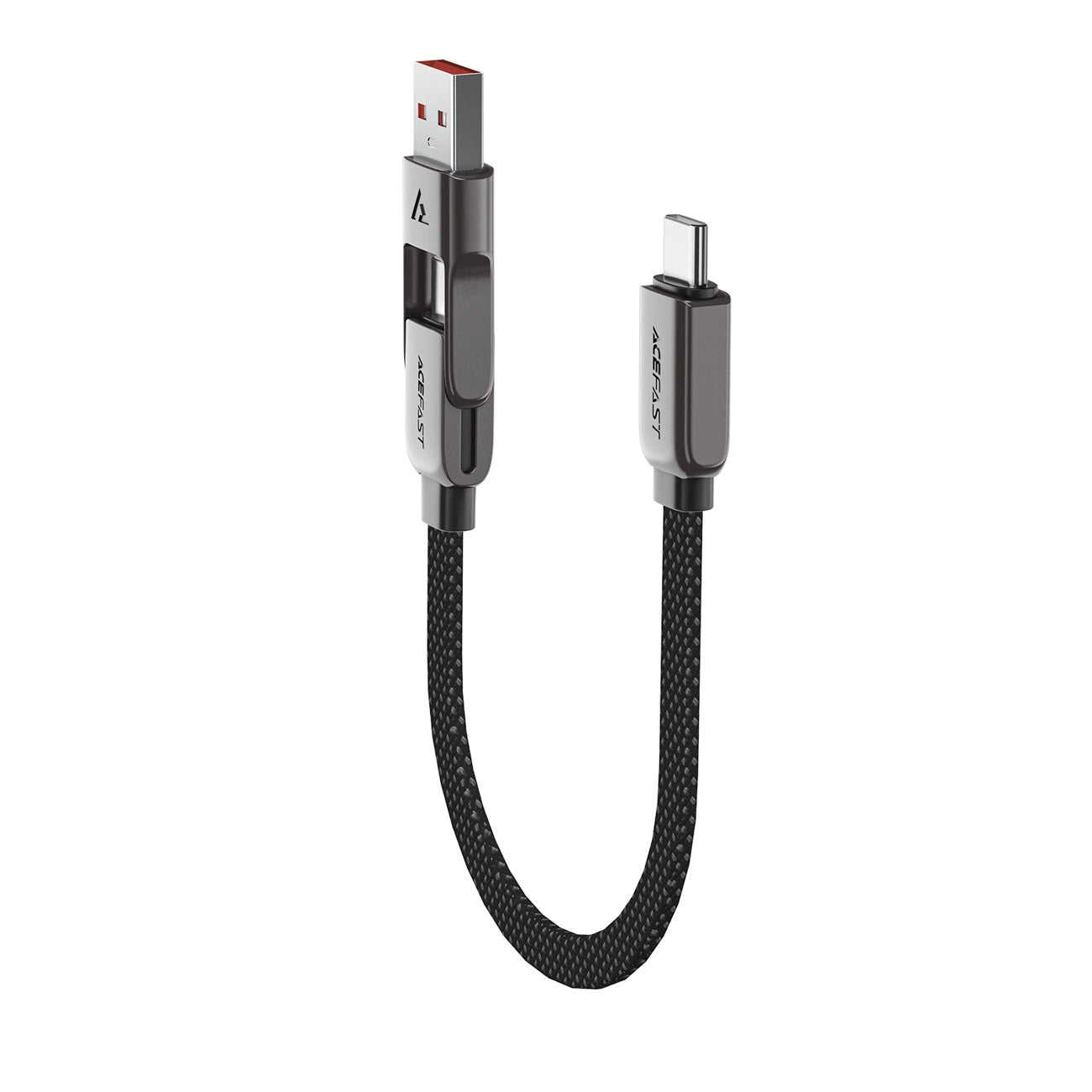 USB-C - USB-A / USB-C Acefast C13-05 data- og ladekabel, 60W, 0.2m, Svart