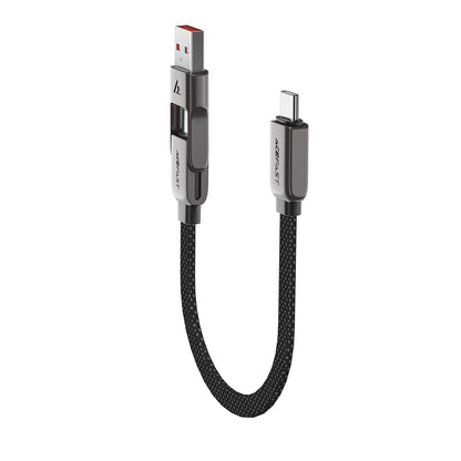 USB-C - USB-A / USB-C Acefast C13-05 data- og ladekabel, 60W, 0.2m, Svart