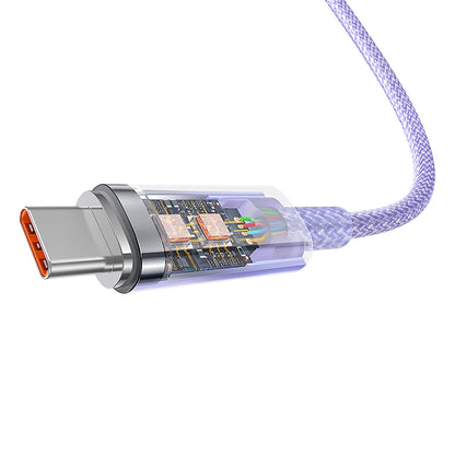 USB-A - USB-C Baseus Explorer data- og ladekabel, 100W, 1m, Lilla CATS010405