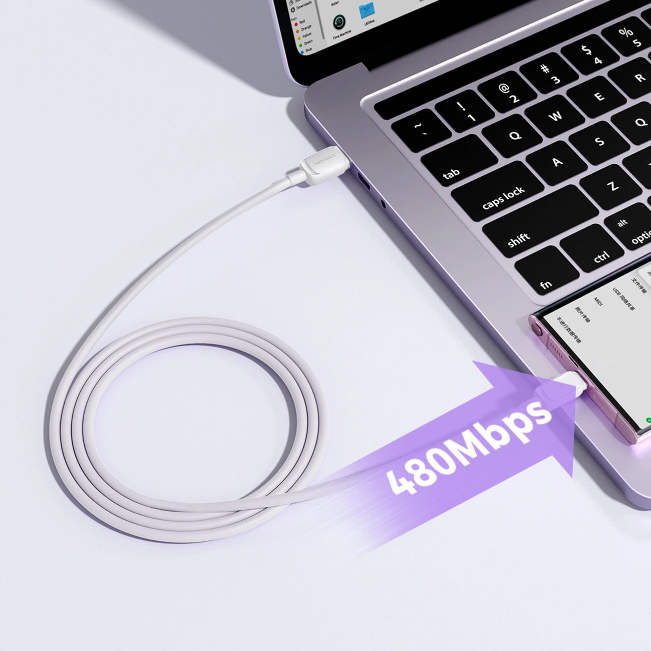 USB-A - USB-C Joyroom S-A14 data- og ladekabel, 20W, 1.2m, Hvit