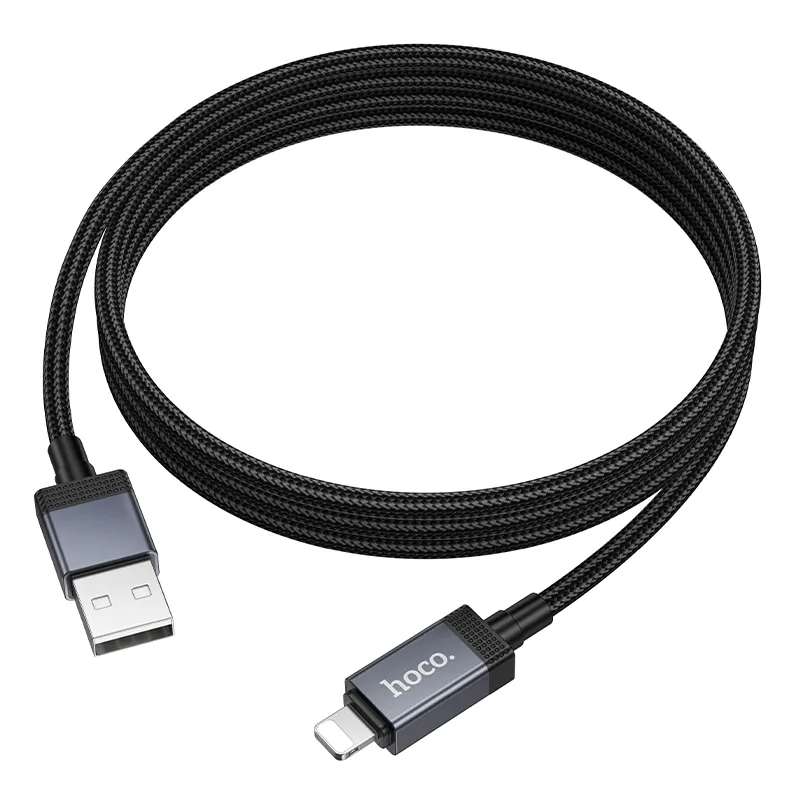 USB-A - Lightning Lade- og Datakabel HOCO X118 Display, 12W, 1m, Svart