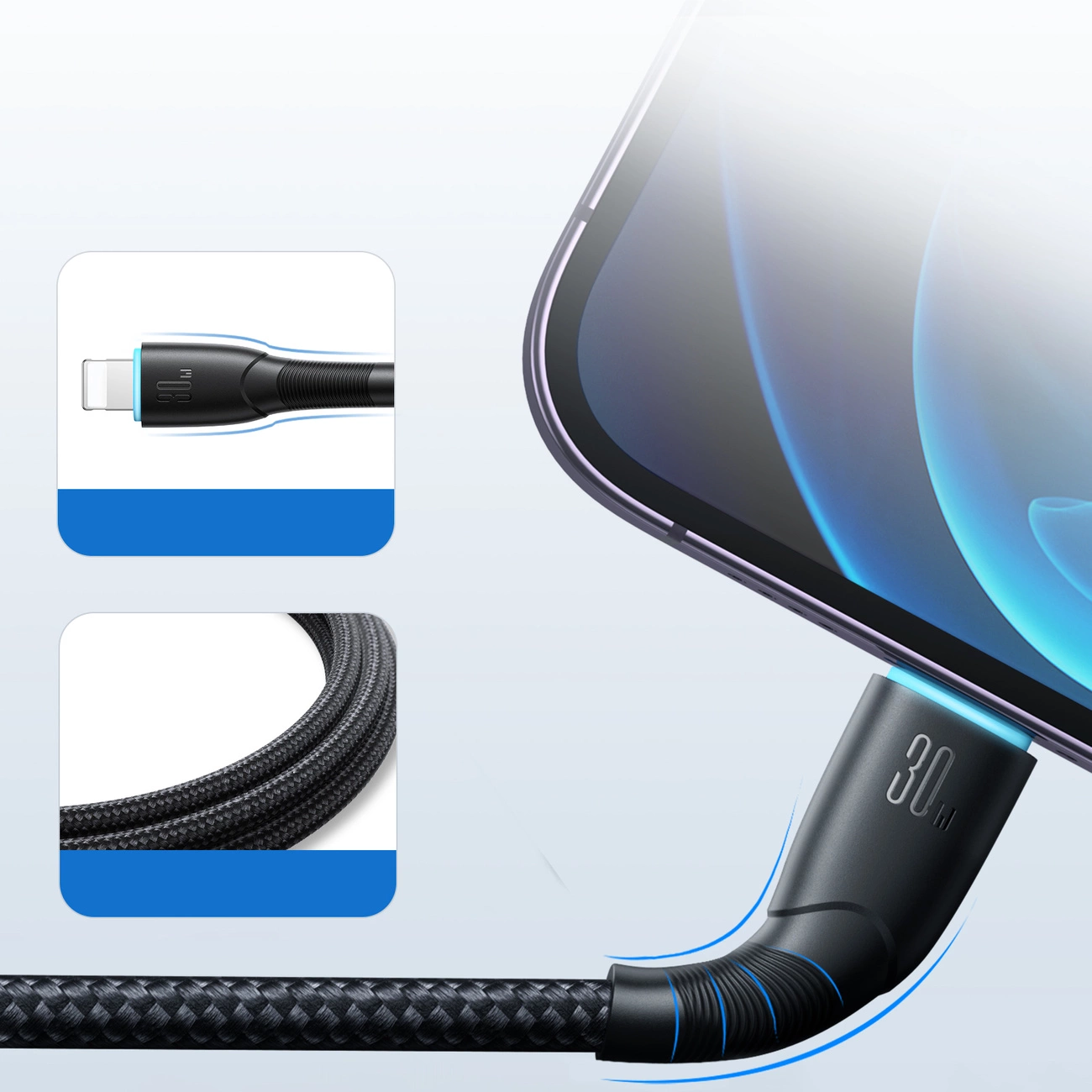 USB-C til Lightning data- og ladekabel Joyroom S-A32, 30W, 1m, Svart