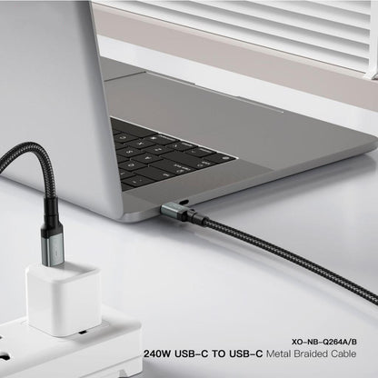 USB-C Data- og Ladekabel - USB-C XO Design NB-Q264B, 240W, 2m, Svart