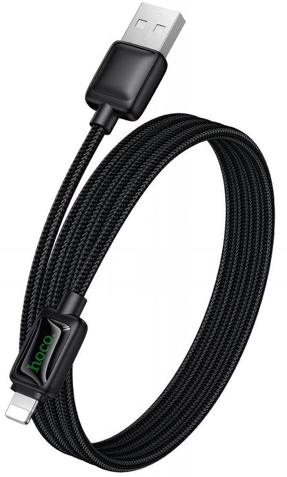 USB-A - Lightning Data- og Ladekabel HOCO U146, 12W, 1.2m, Svart