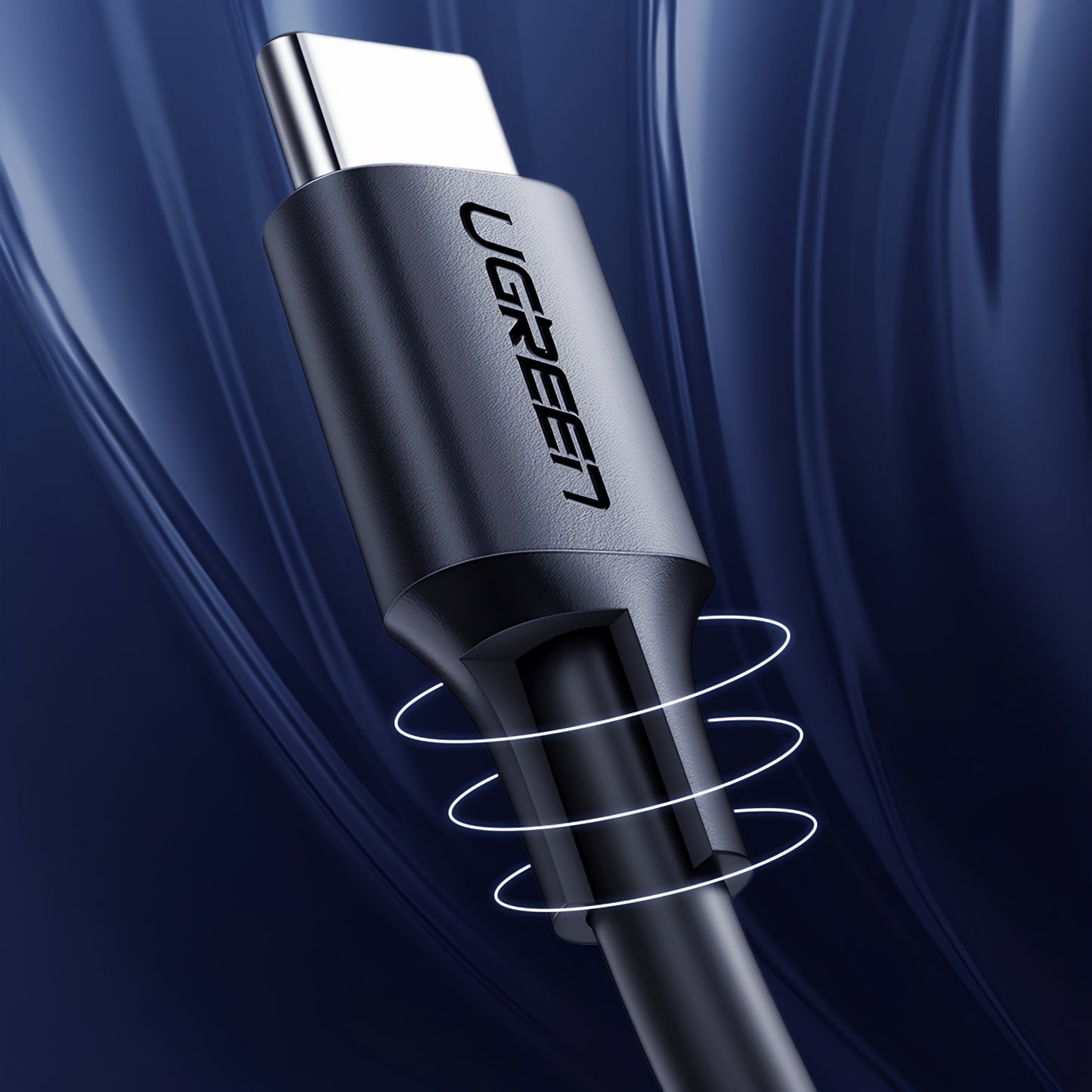 USB-C til USB-C data- og ladekabel UGREEN US286, 60W, 3m, Svart