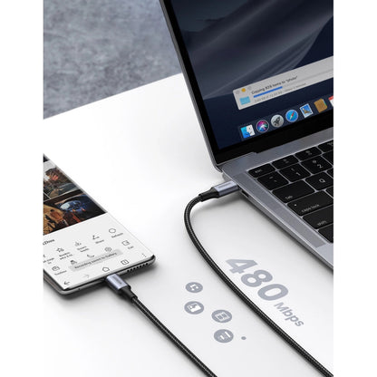 USB-C til USB-C data- og ladekabel UGREEN US316, 100W, 0.5m, Grå