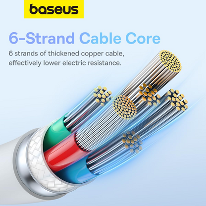 USB-C Data- og Ladekabel - USB-C Baseus Pudding, 100W, 1.2m, Hvit P10355702221-00